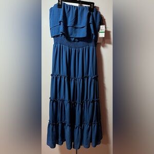 1. State Strapless Blue Maxi Dress